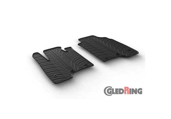 Alfombrilla goma Gledring Fiat Panda Van 2014- (2 piezas+clips montaje)