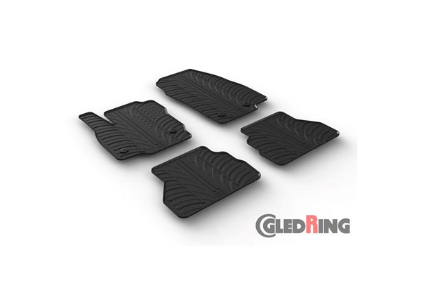 Alfombrilla goma Gledring Ford B-Max Facelift 2015- (4 piezas+clips montaje) 
