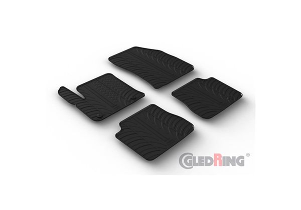 Alfombrilla goma Gledring Peugeot e-2008 II 2020- & Citroën e-C4 III 2020- (4 piezas+clips montaje) 