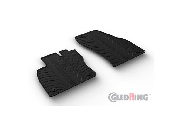 Alfombrilla goma Gledring Volkswagen Caddy V Box 2020- & Ford Tourneo Furgon (L1/L2) 2022- (2 piezas+clips montaje)