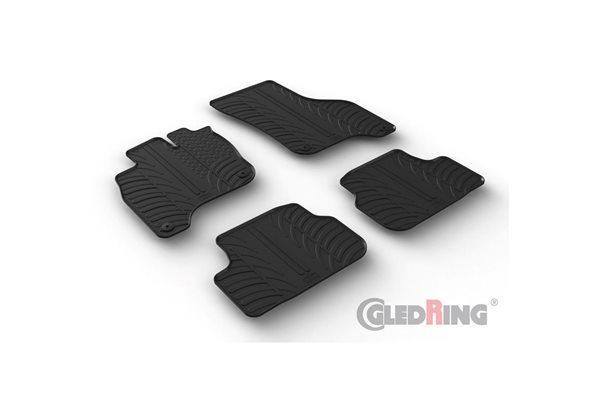 Alfombrilla goma Gledring Volkswagen e-Golf VII 2014-2020 (4 piezas+clips montaje) 
