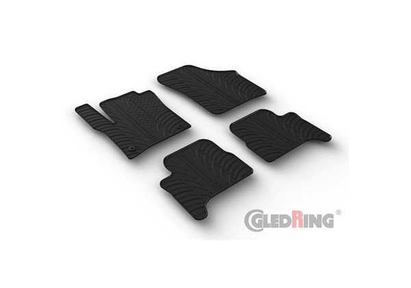 Alfombrilla goma Gledring Volkswagen e-Up / Skoda e-Citigo / Seat e-Mii 2019- (4 piezas+clips montaje) 