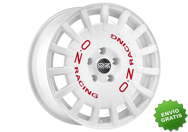 Llanta exclusiva Oz Rally Racing 7x17 Et45 5x100 White Red Lettering
