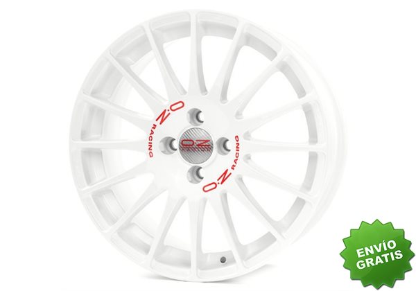 Llanta exclusiva Oz Superturismo Wrc 7x17 4x100 Et40 Race Blanco Red Lettering