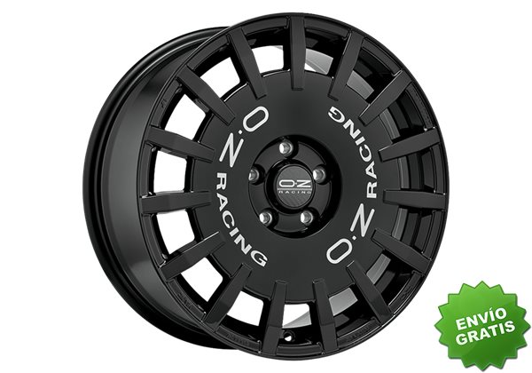 Llanta exclusiva Oz Rally Racing 7x17 4x108 Et40 Negro Brillante Silver Lettering