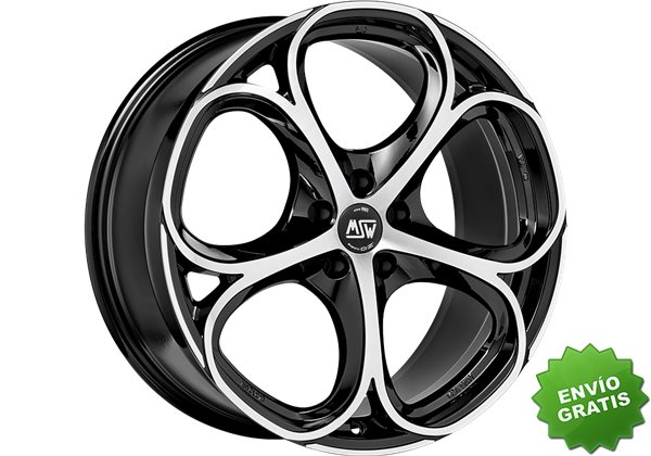 Llanta exclusiva Oz Msw 82 8x18 5x110 Et30 Negro Brillante Pulido