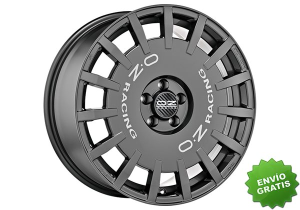 Llanta exclusiva Oz Rally Racing 8x18 Et35 5x100 Dark Graphite Silver Lettering