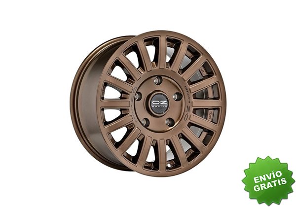 Llanta exclusiva Oz Rally Raid 8.5x18 6x139.70 Et35 Bronce Brillante Black Lettering