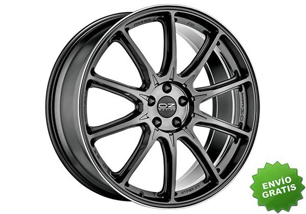 Llanta exclusiva Oz Hyper Xt Hlt 10x22 Et40 5x120 Star Graphite Diamond Lip