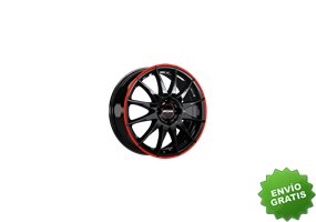 Llanta exclusiva Ronal R54 Mcr 7.0x16 Et38 4x100 Jetblack-aro Rojo