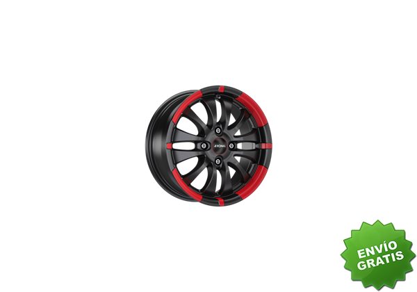 Llanta exclusiva Ronal R59 Mcr 7.0x16 Et42 4x108 Jetblack-mate-borde Ro Jo