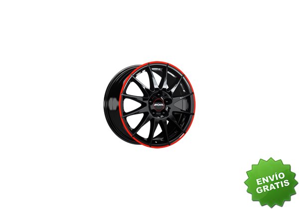 Llanta exclusiva Ronal R54 Mcr 8.0x17 Et35 5x112 Jetblack-aro Rojo