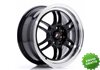 Llanta exclusiva Jr Wheels Jr7 15x7 Et38 4x100 114 Glossy Black W Mac Hined Lip