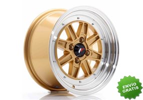 Llanta exclusiva Jr Wheels Jr31 15x7.5 Et20 4x100 Gold W Machined Lip