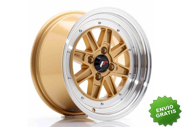Llanta exclusiva Jr Wheels Jr31 15x7.5 Et20 4x100 Gold W Machined Lip