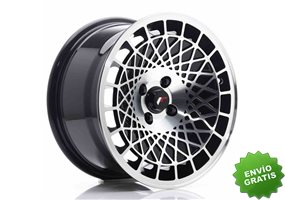 Llanta exclusiva Jr Wheels Jr14 15x8 Et20 4x100 Gloss Black Machined% 20face