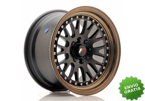 Llanta exclusiva Jr Wheels Jr10 15x8 Et20 4x100 108 Matt Black W Bron Ze Lip