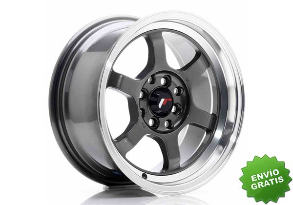 Llanta exclusiva Jr Wheels Jr12 15x7.5 Et26 4x100 108 Gun Metal