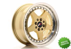 Llanta exclusiva Jr Wheels Jr6 15x7 Et35 4x100 114 Gold W Machined Li P