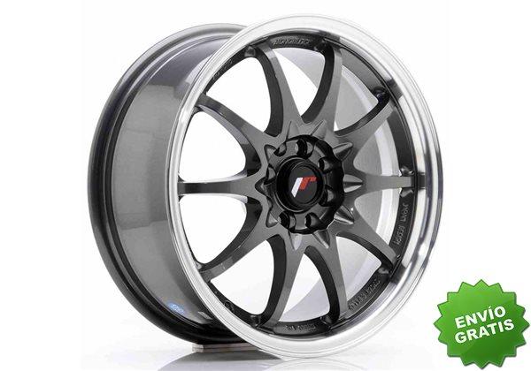 Llanta exclusiva Jr Wheels Jr5 16x7 Et30 4x100 108 Gun Metal W Machin Ed Lip