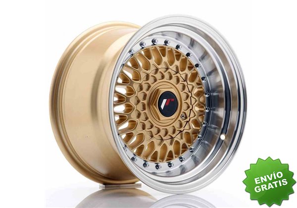 Llanta exclusiva Jr Wheels Jr9 15x9 Et10 4x100 108 Gold W Machined Li P