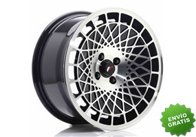 Llanta exclusiva Jr Wheels Jr14 16x8 Et15 4x100 Gloss Black Machined% 20face