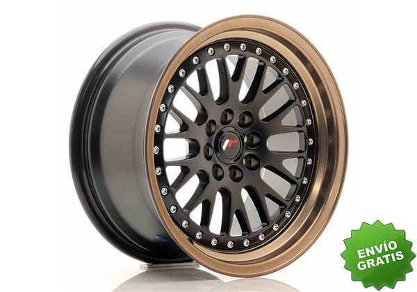 Llanta exclusiva Jr Wheels Jr10 16x8 Et20 4x100 108 Matt Black W Bron Ze Lip