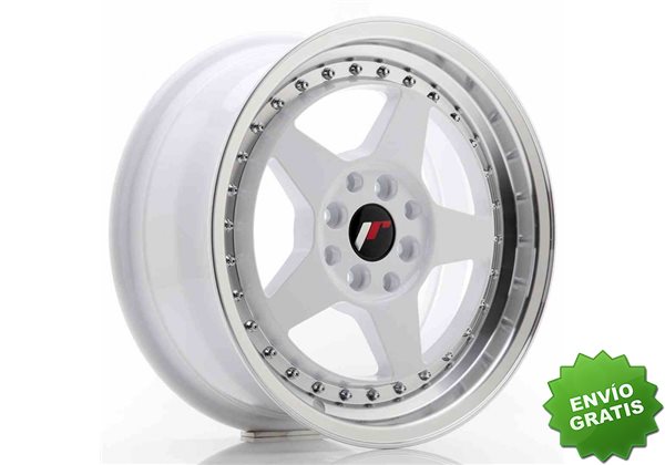 Llanta exclusiva Jr Wheels Jr6 16x7 Et35 4x100 114 White W Machined L Ip