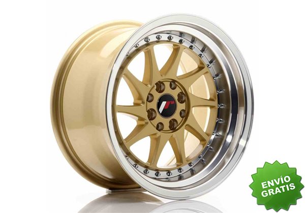Llanta exclusiva Jr Wheels Jr26 16x9 Et20 4x100 108 Gold W Machined L Ip