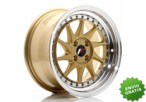 Llanta exclusiva Jr Wheels Jr26 16x8 Et30 4x100 Gold W Machined Lip