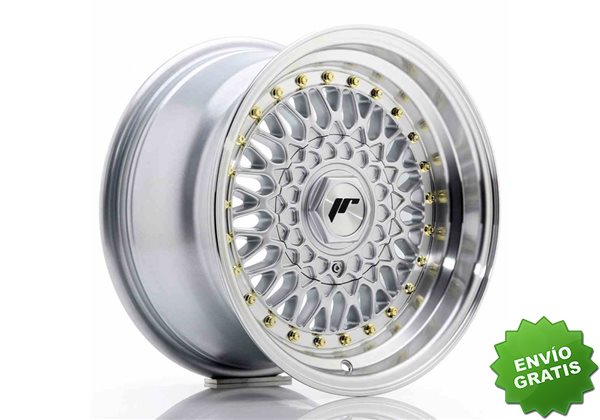 Llanta exclusiva Jr Wheels Jr9 15x8 Et20 Blank Silver W Machined Lip