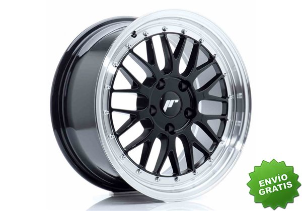 Llanta exclusiva Jr Wheels Jr23 17x8 Et35 5x120 Gloss Black W Machine D Lip