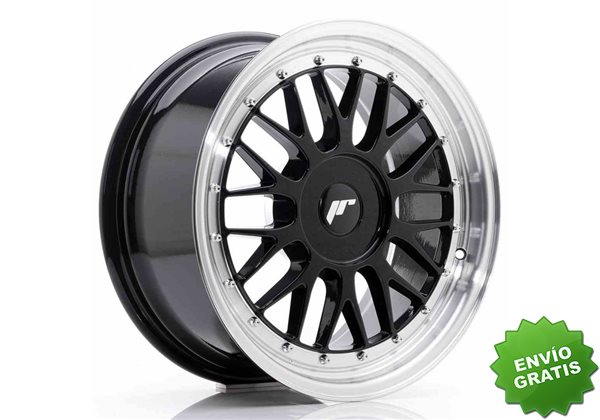 Llanta exclusiva Jr Wheels Jr23 17x8 Et20-45 Blank Gloss Black W Mach Ined Lip