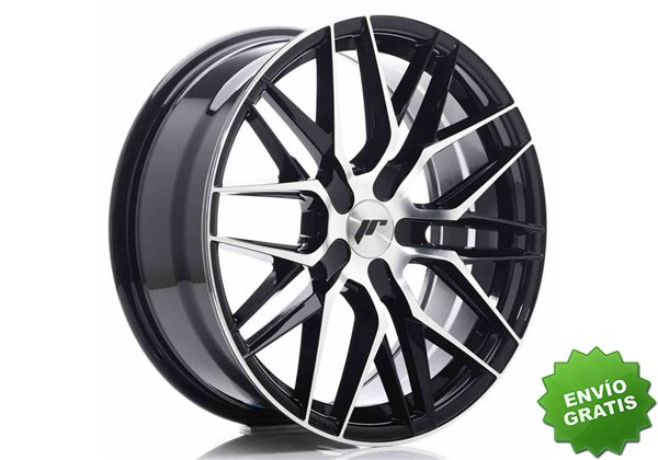 Llanta exclusiva Jr Wheels Jr28 18x7.5 Et20-40 Blank Gloss Black Mach Ined Face