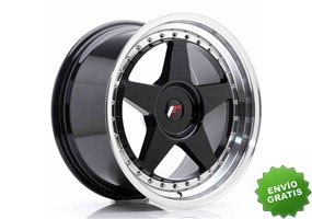 Llanta exclusiva Jr Wheels Jr6 18x9.5 Et20-40 Blank Glossy Black W Ma Chined Lip