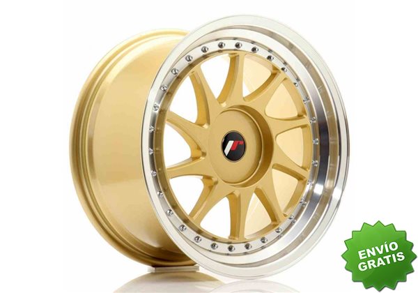 Llanta exclusiva Jr Wheels Jr26 18x9.5 Et20-40 Blank Gold W Machined  Lip