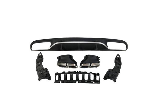 Difusor Trasero Euro Mercedes W205 2014-2018 Coupe Amg Look C63 Abs