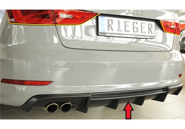 Añadido trasero Rieger Audi A3 (8V) 07.12-08.16 (antes facelift) 5-puertas (sedan 8VS), 3-puertas (cabrio 8V7)