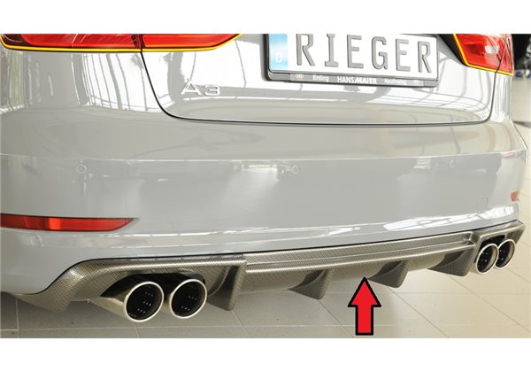 Añadido trasero Rieger Audi A3 (8V) 07.12-08.16 (antes facelift) 5-puertas (sedan 8VS), 3-puertas (cabrio 8V7)