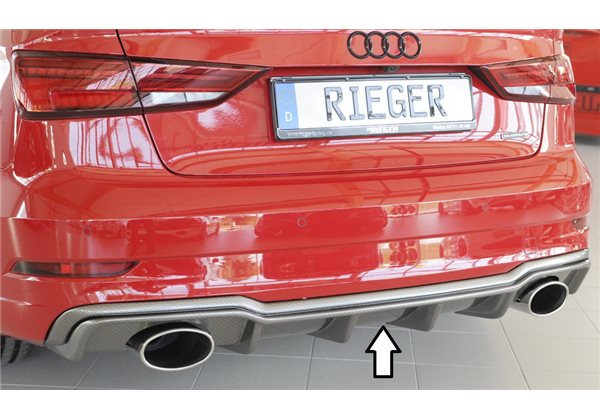 Añadido trasero Rieger Audi A3 (8V) 09.16- (ex facelift) 5-puertas (sedan 8VS), 3-puertas (cabrio 8V7) A3 S3 (8V) 09.16- (ex fac
