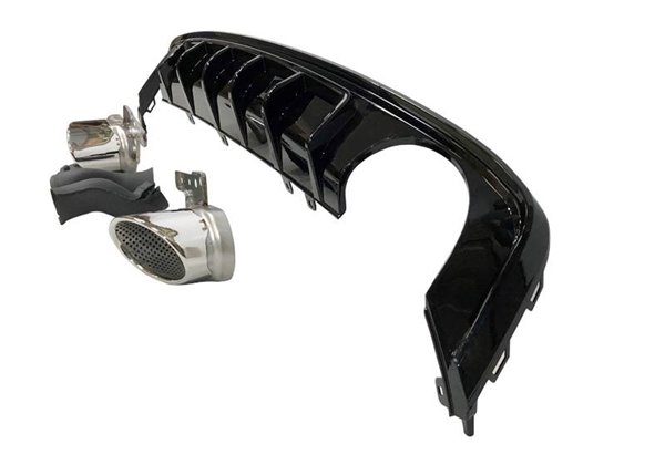 Difusor Trasero Audi A6 / A6 Avant C8 19-21 Look RS6 Negro brillante