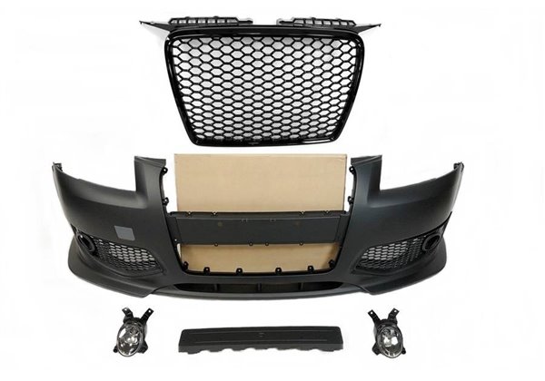 Paragolpes Delantero Audi A3 05-08 Look RS3 Black Antinieblas
