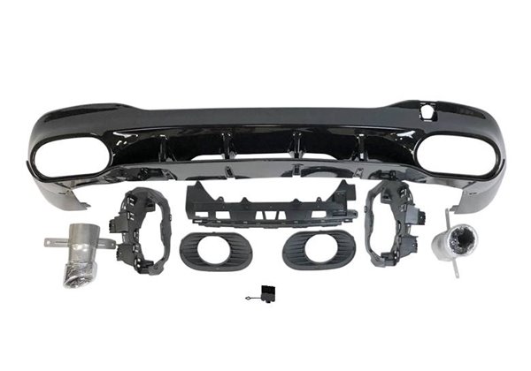 Difusor Trasero Mercedes W118 CLA Look A35 Negro Brillo