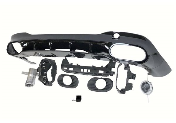 Difusor Trasero Mercedes W118 CLA Look A35 Negro Brillo