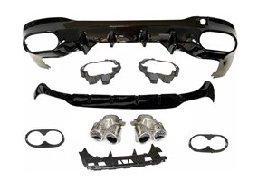 Difusor Trasero Mercedes W118 CLA Look A45 Negro Brillo
