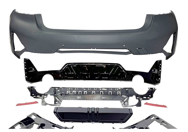 Paragolpes Trasero BMW G20 LCI 2023+ look M-Performance Brillante Negro