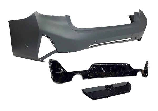 Paragolpes Trasero BMW G20 LCI 2023+ look M-Performance Brillante Negro