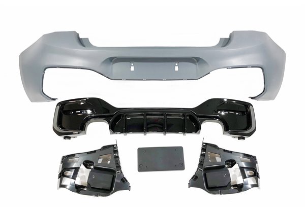 Paragolpes Trasero BMW F20 /F21 LCI 15-18 Look Performance 2 Salidas doble Brillante Negro